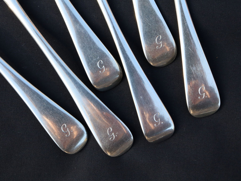Set of 6 Sterling Silver Spoons, London 1896