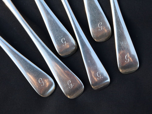 Set of 6 Sterling Silver Spoons, London 1896