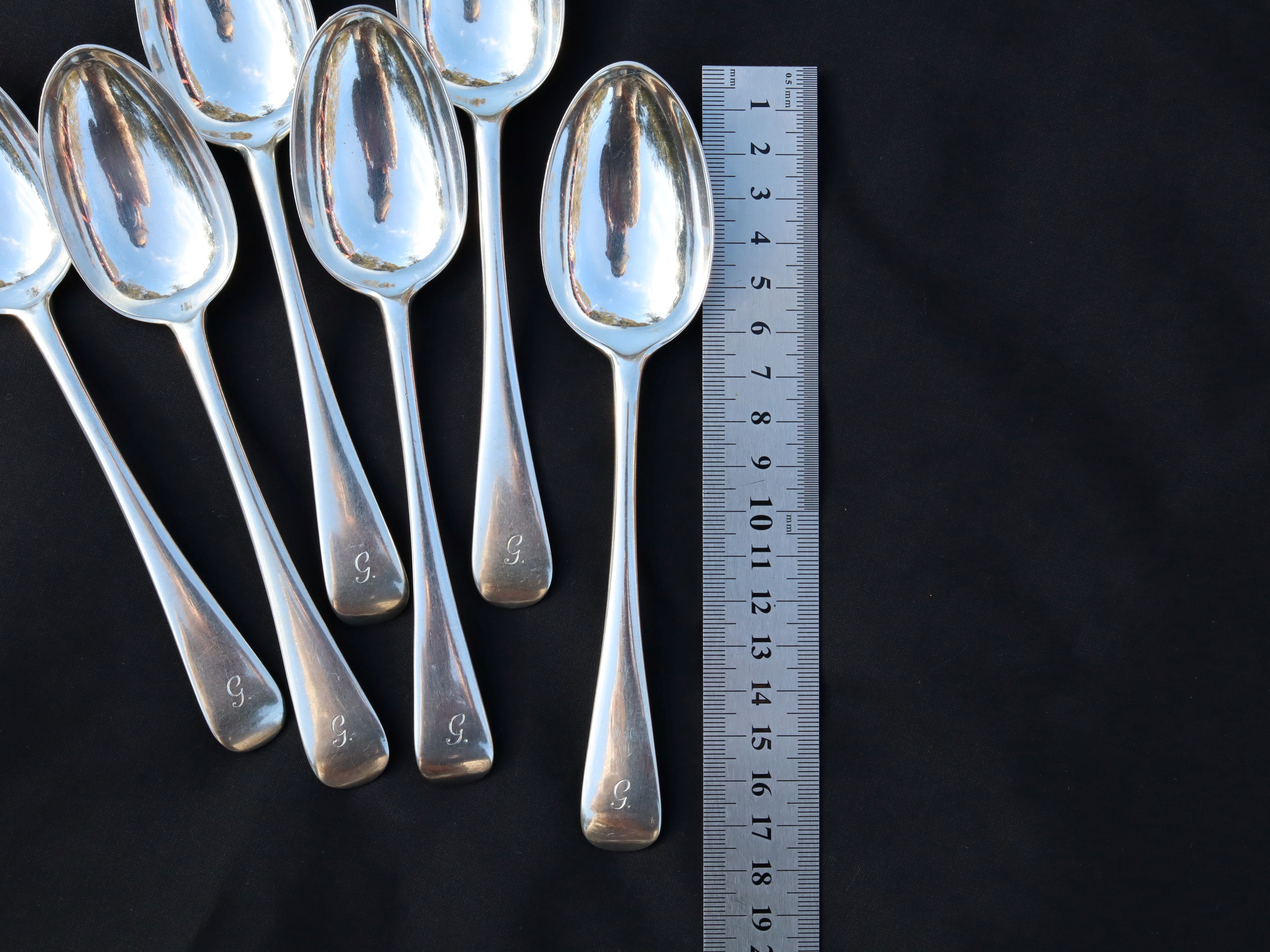 Set of 6 Sterling Silver Spoons, London 1896