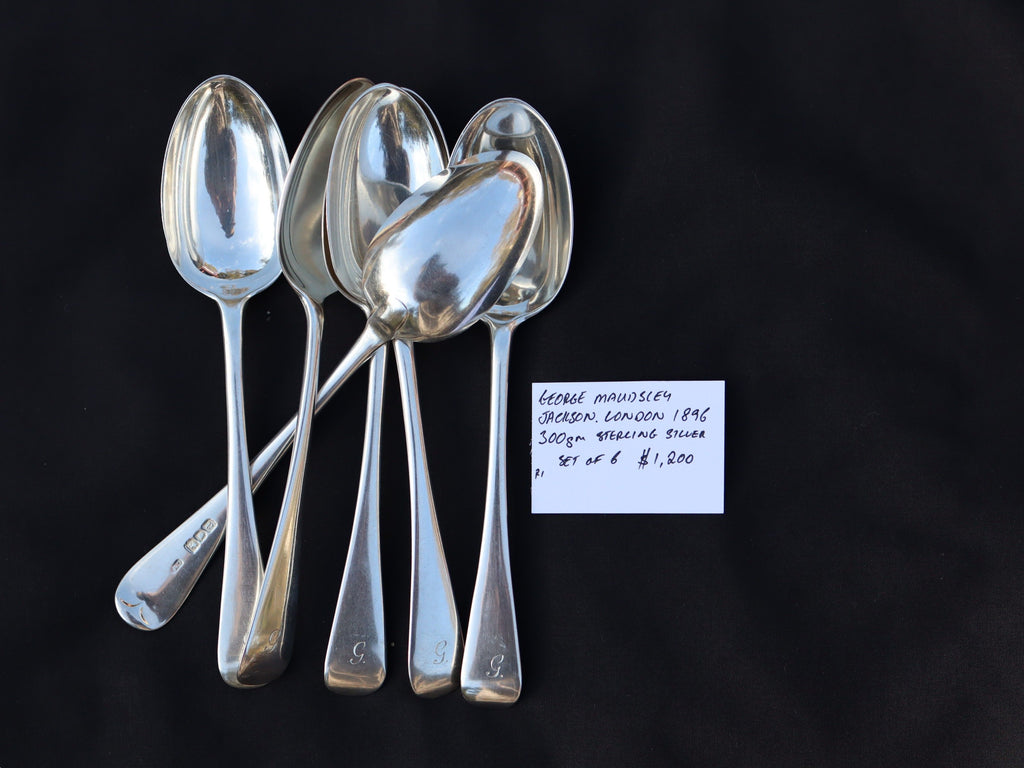 Set of 6 Sterling Silver Spoons, London 1896