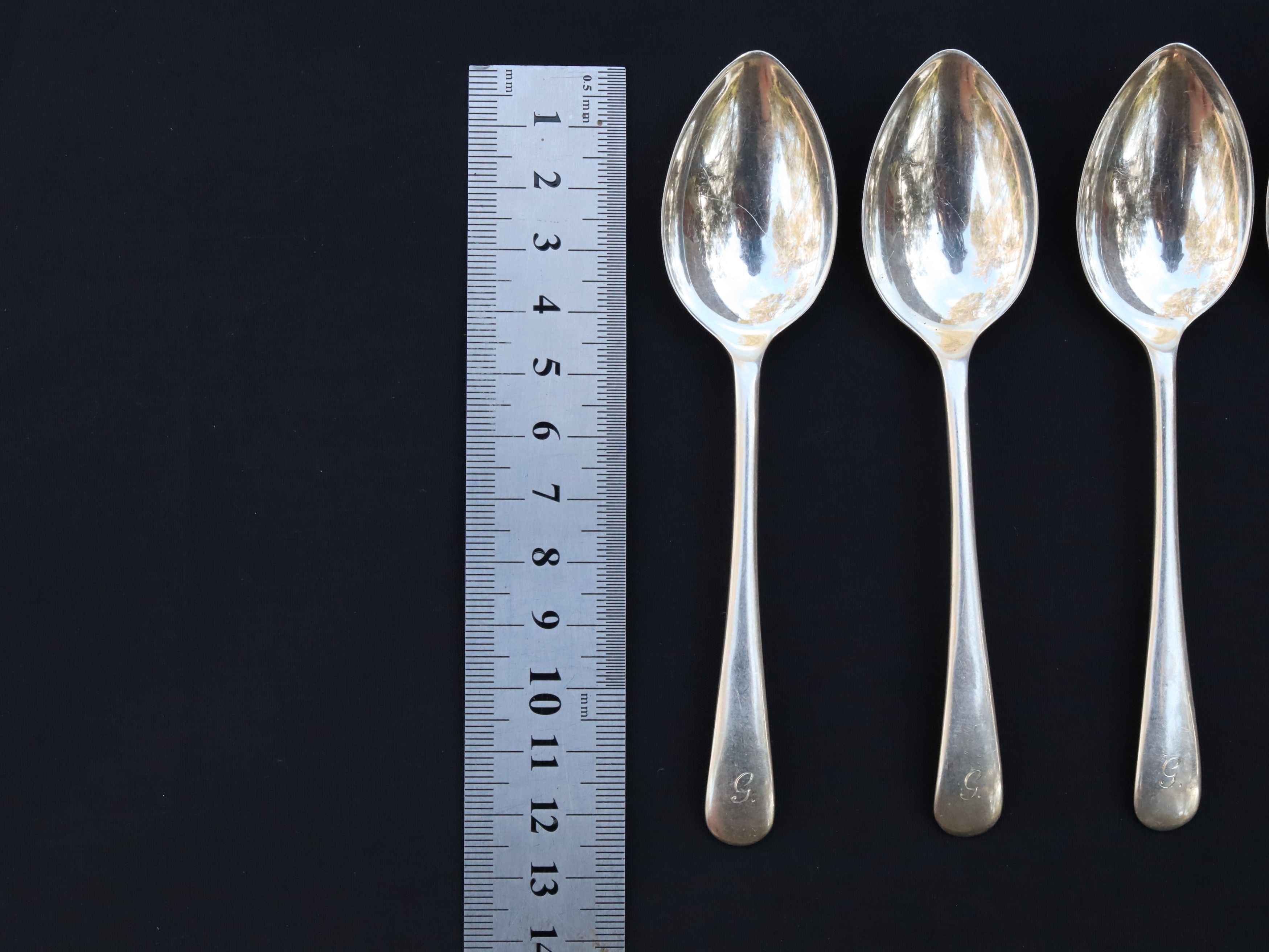 Set of 5 Sterling Silver Teaspoons Harrods 1932