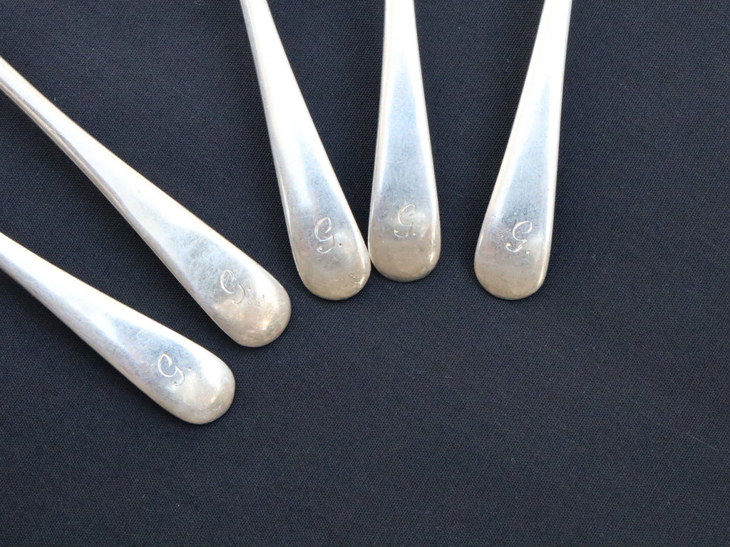 Set of 5 Sterling Silver Teaspoons Harrods 1932