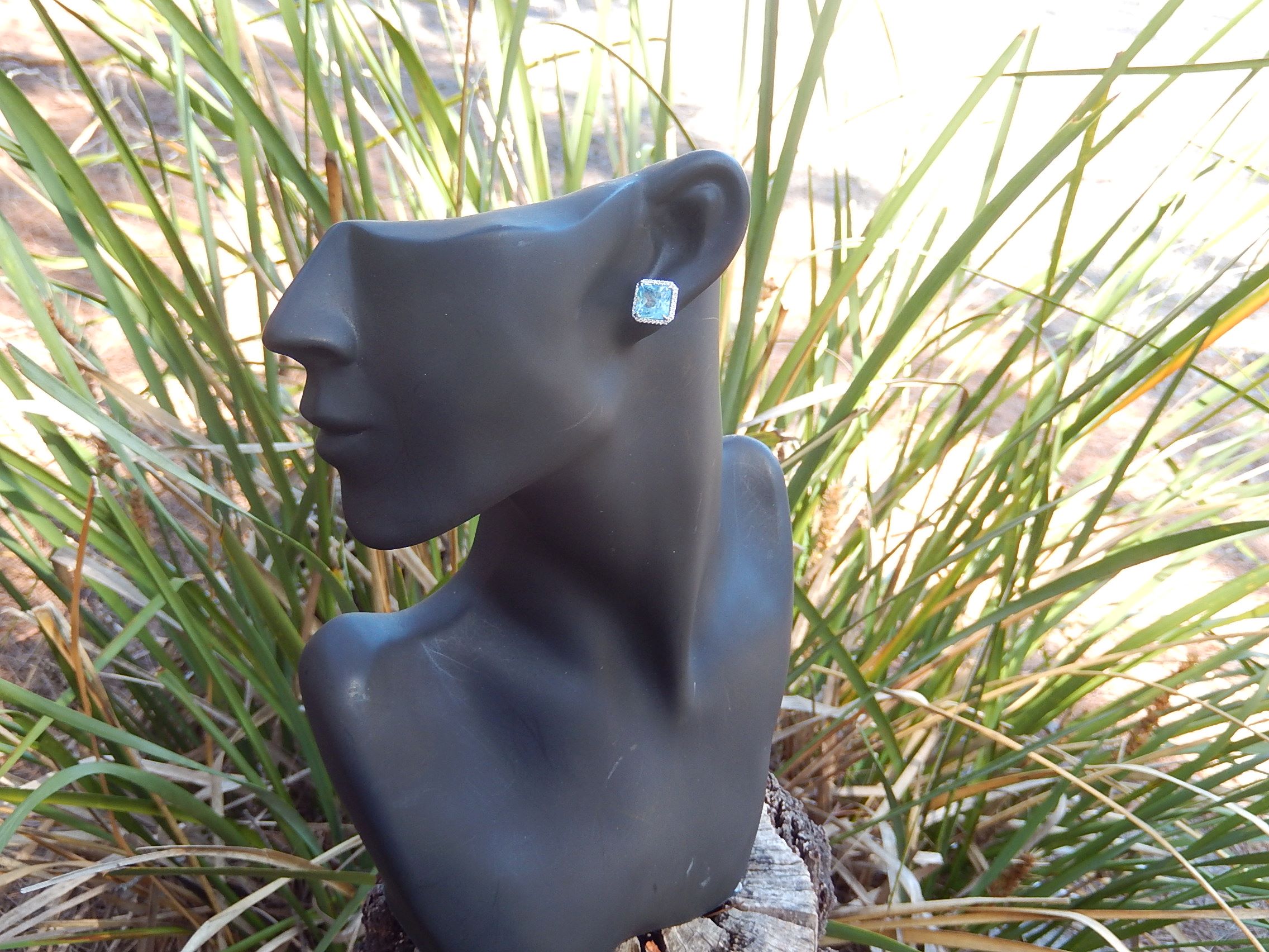 Aquamarine and Diamond Earrings in Platinum