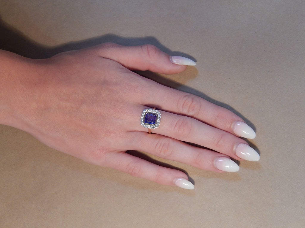 3.93ct Tanzanite and Diamond Ring in 18ct Gold