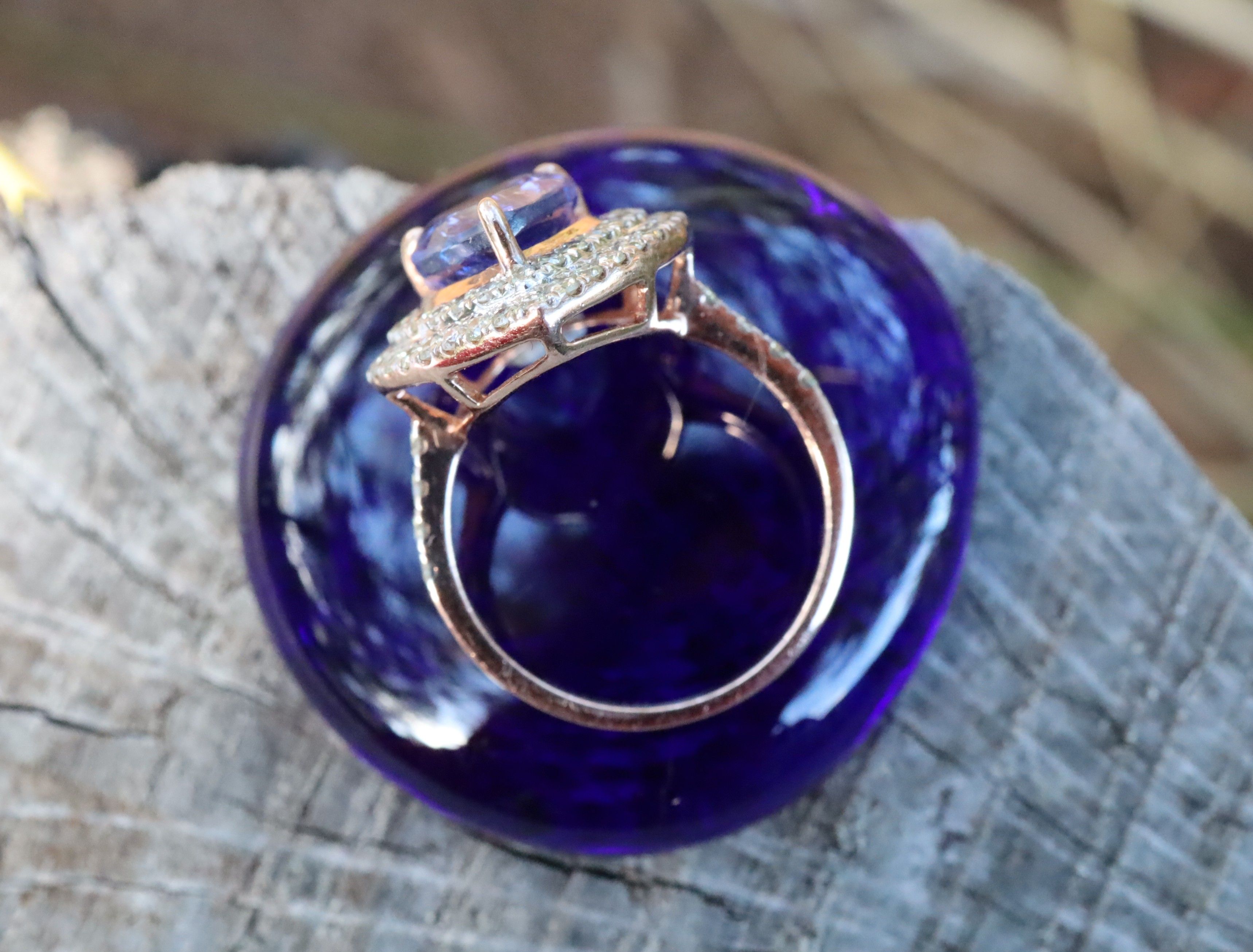 Tanzanite and Diamond Ring in 14ct Rose Gold