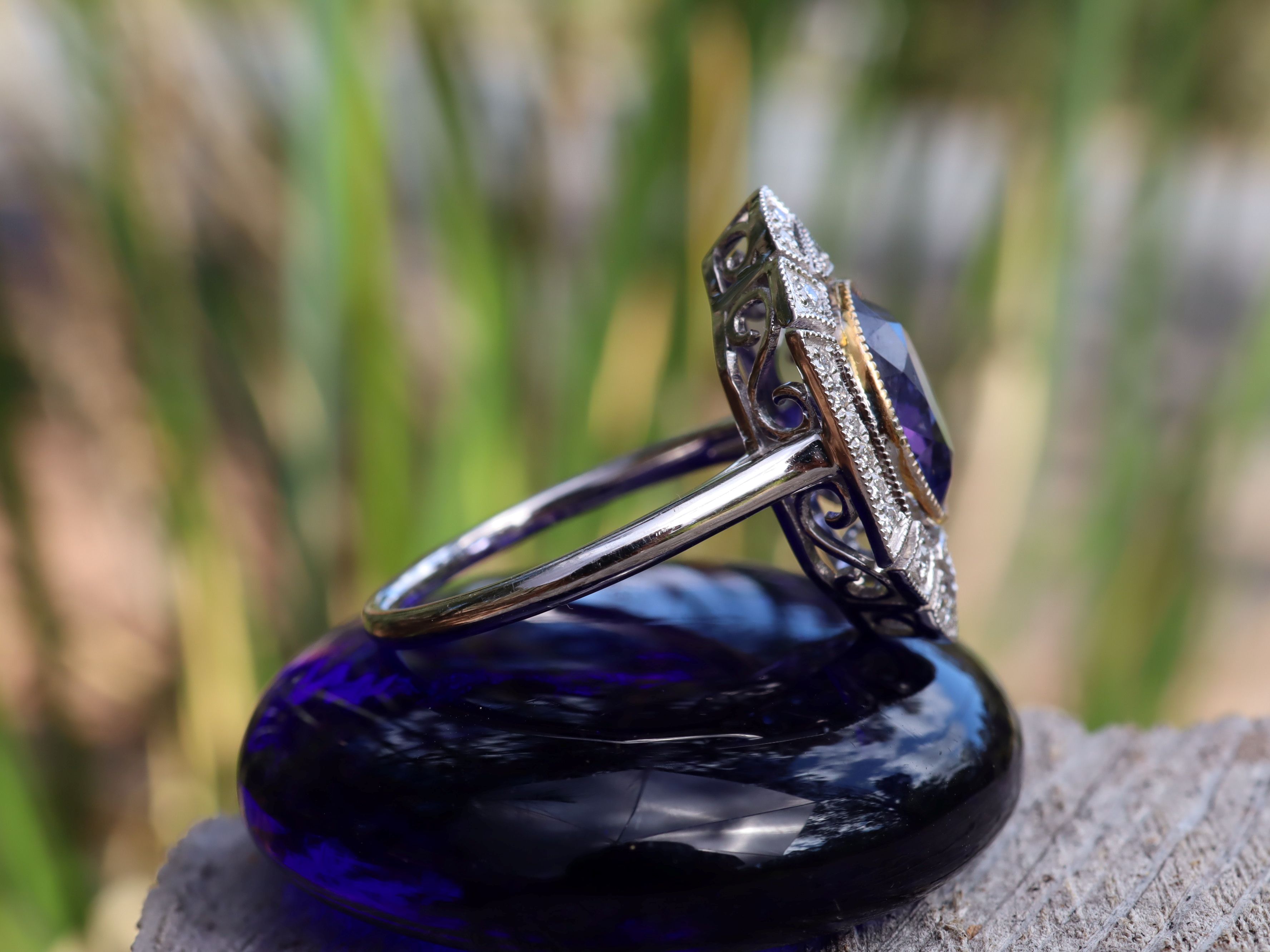 Tanzanite and Diamond Ring in Platinum