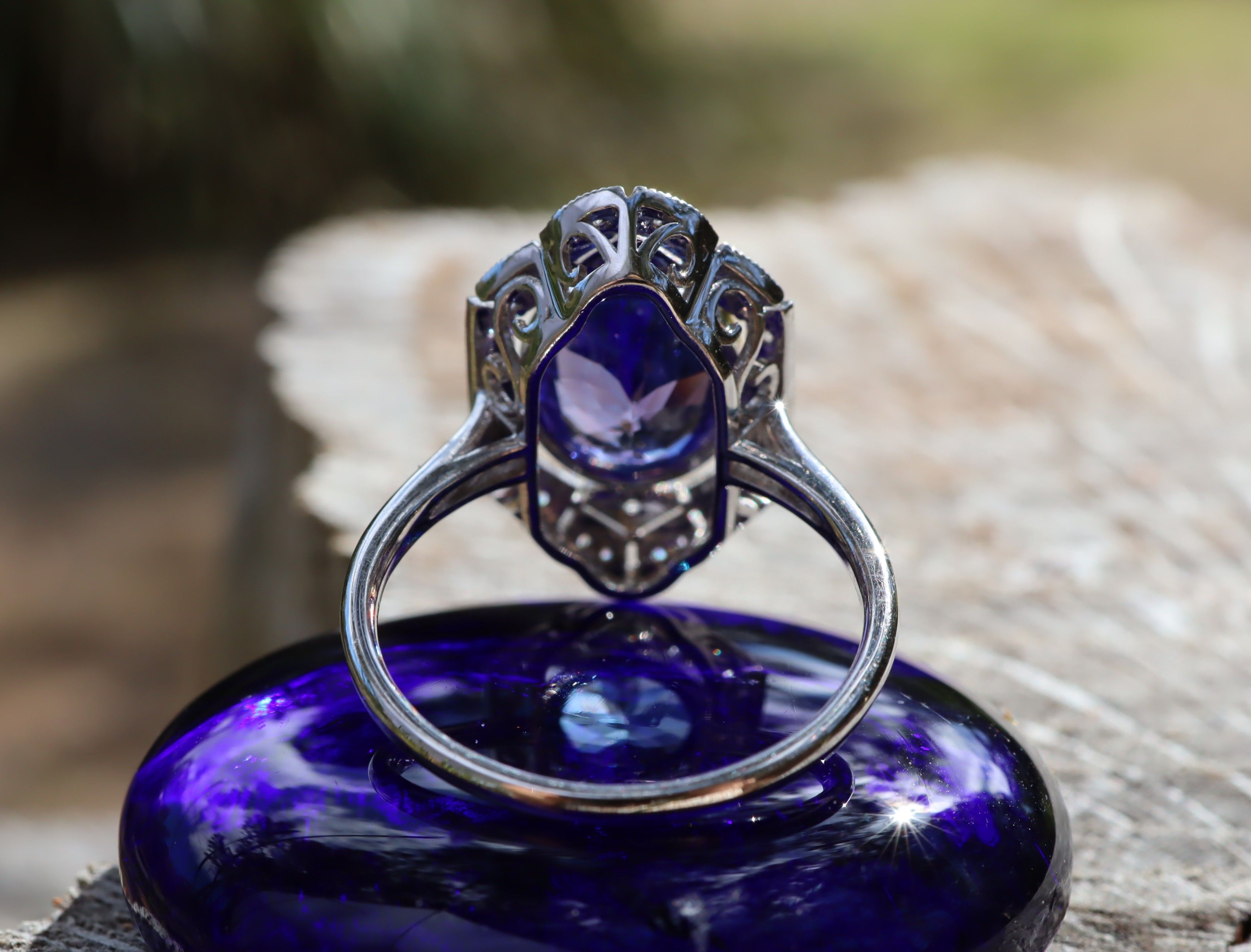 Tanzanite and Diamond Ring in Platinum