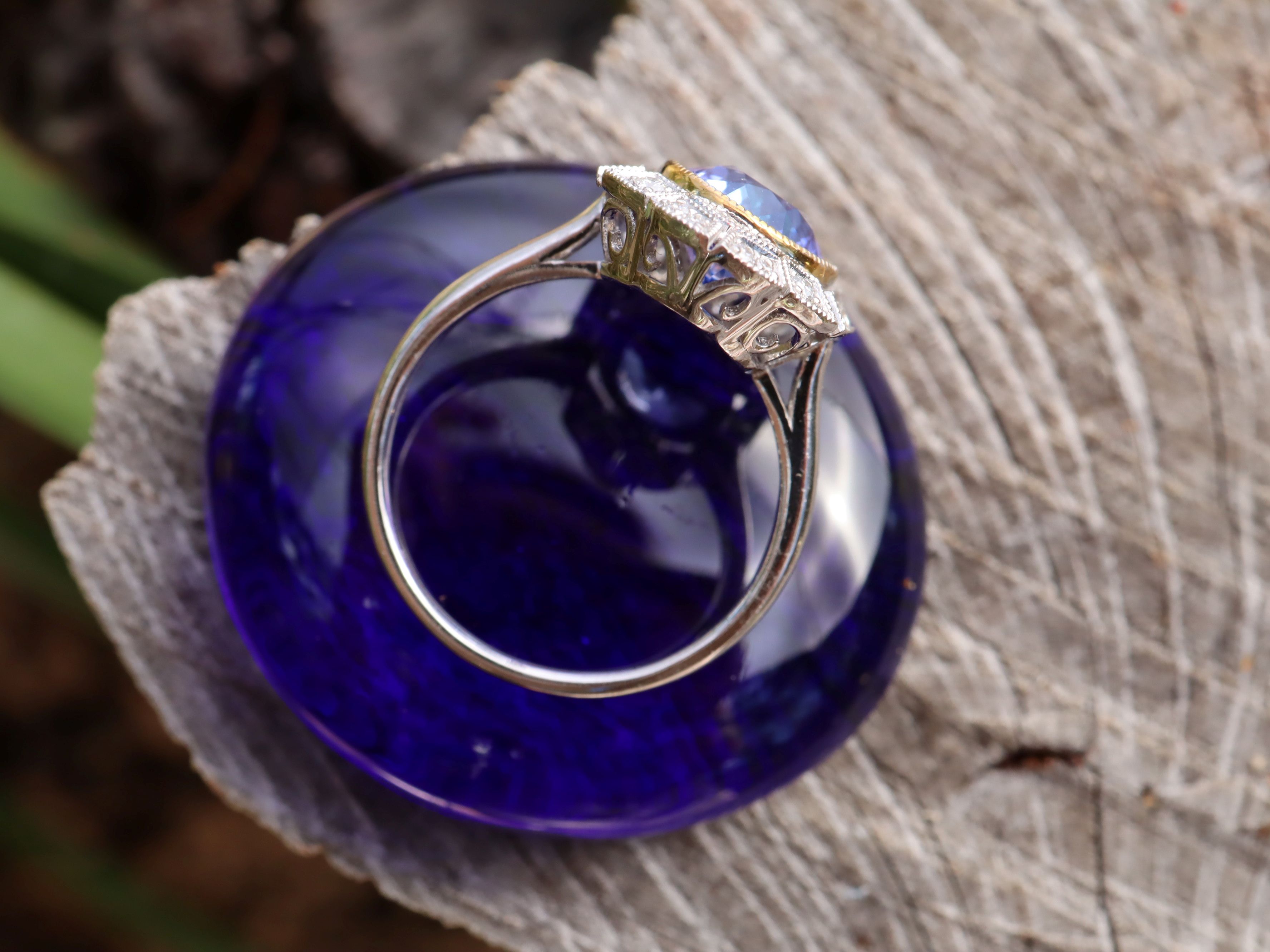 Tanzanite and Diamond Ring in Platinum