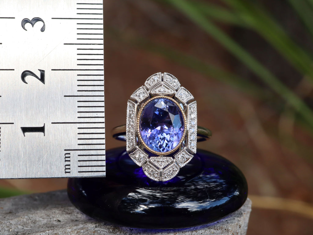 Tanzanite and Diamond Ring in Platinum