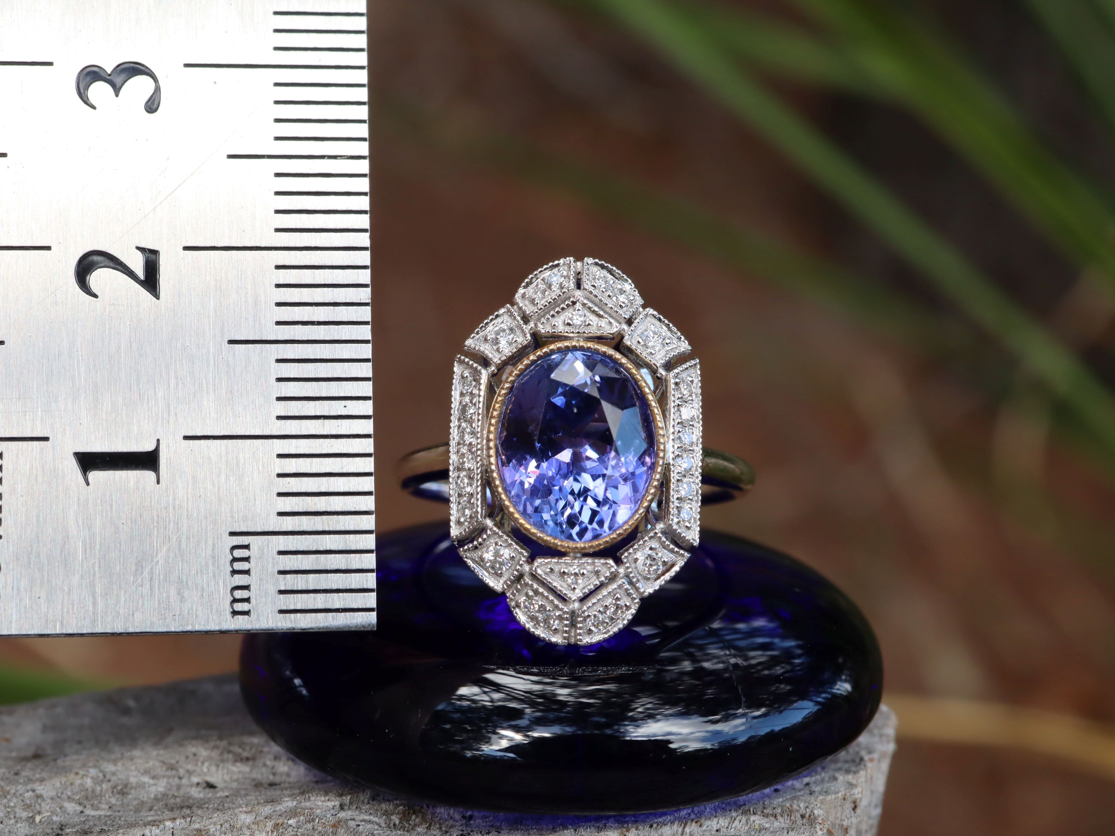 Tanzanite and Diamond Ring in Platinum