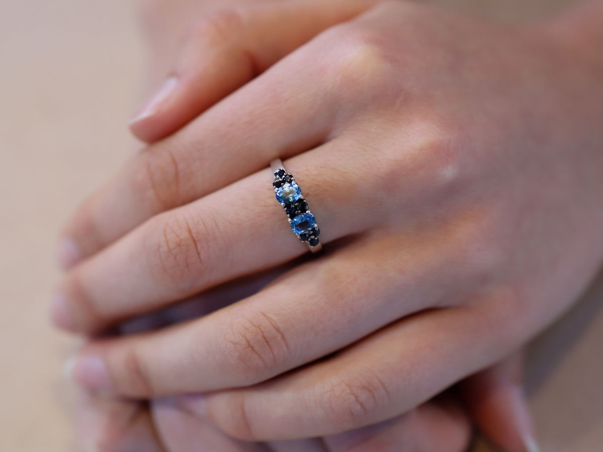 Topaz and Sapphire Ring in Sterling