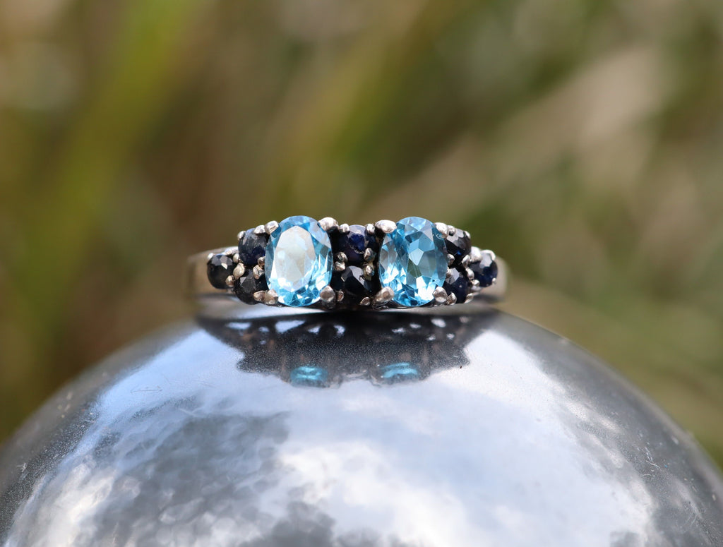 Topaz and Sapphire Ring in Sterling