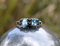 Topaz and Sapphire Ring in Sterling