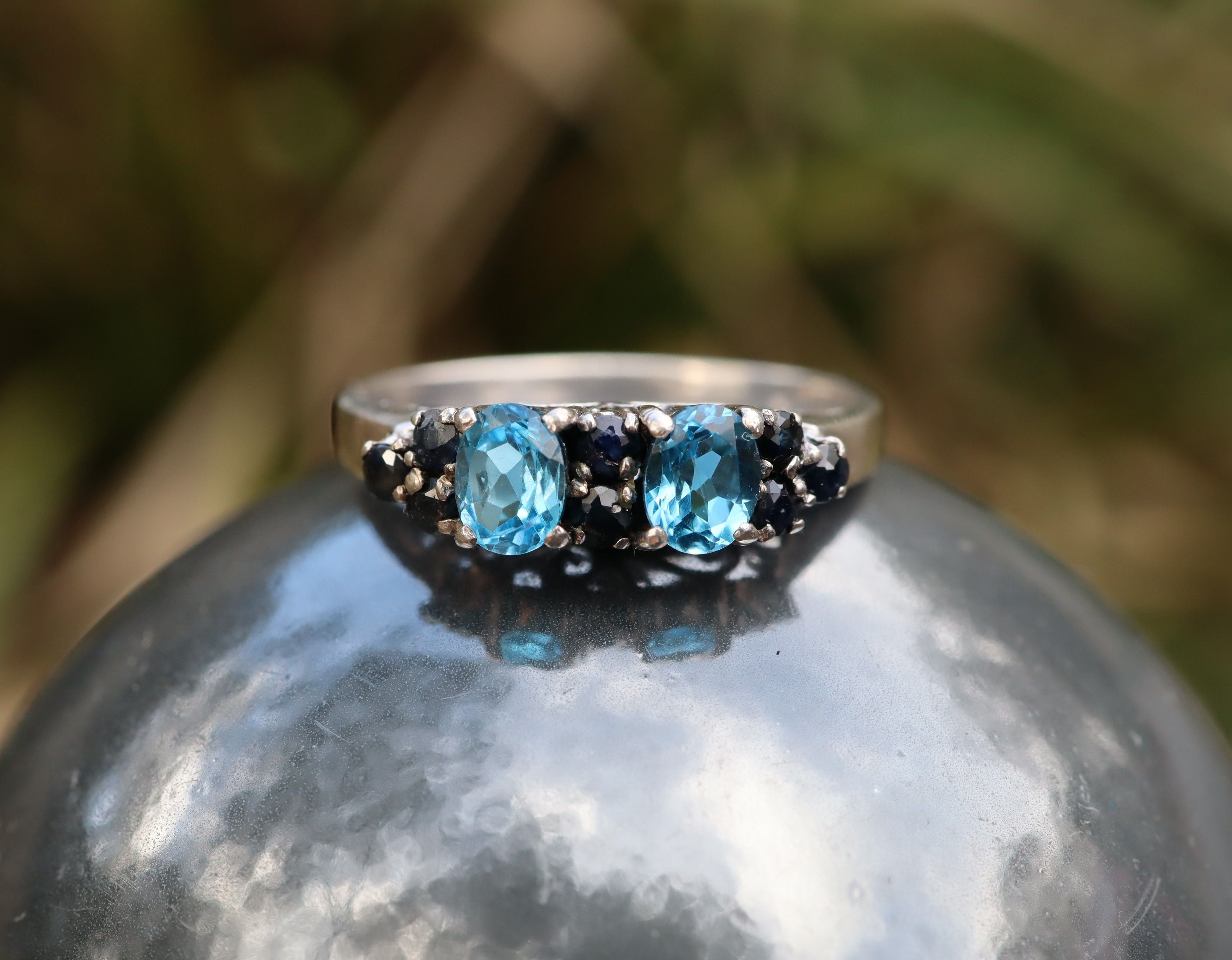 Topaz and Sapphire Ring in Sterling