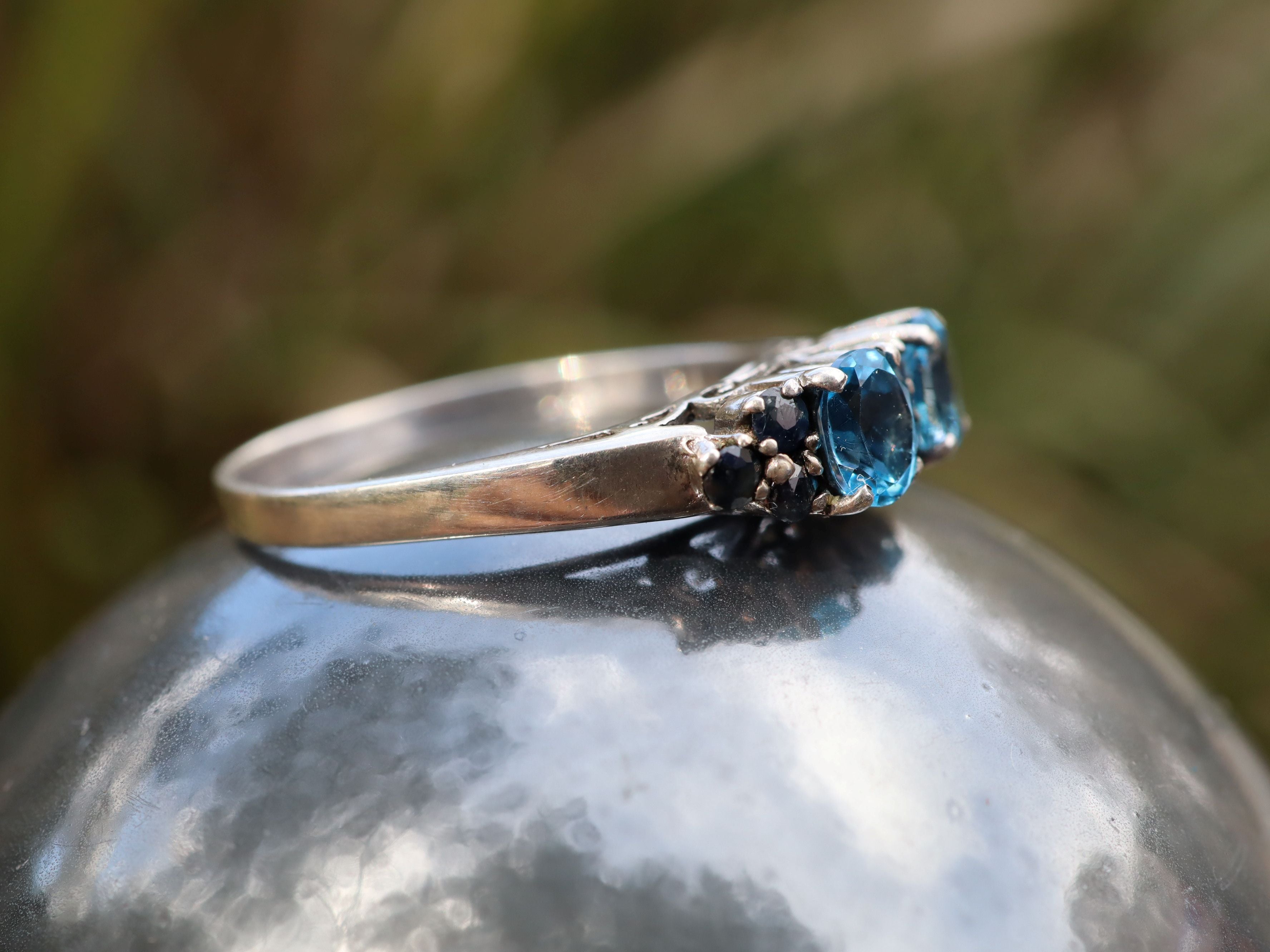 Topaz and Sapphire Ring in Sterling