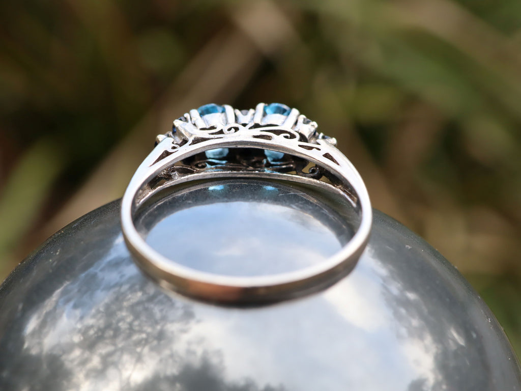 Topaz and Sapphire Ring in Sterling
