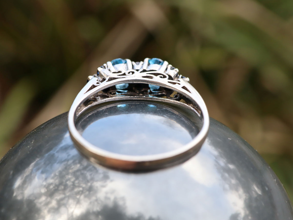 Topaz and Sapphire Ring in Sterling