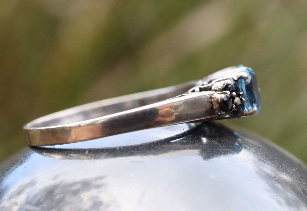 Topaz and Sapphire Ring in Sterling