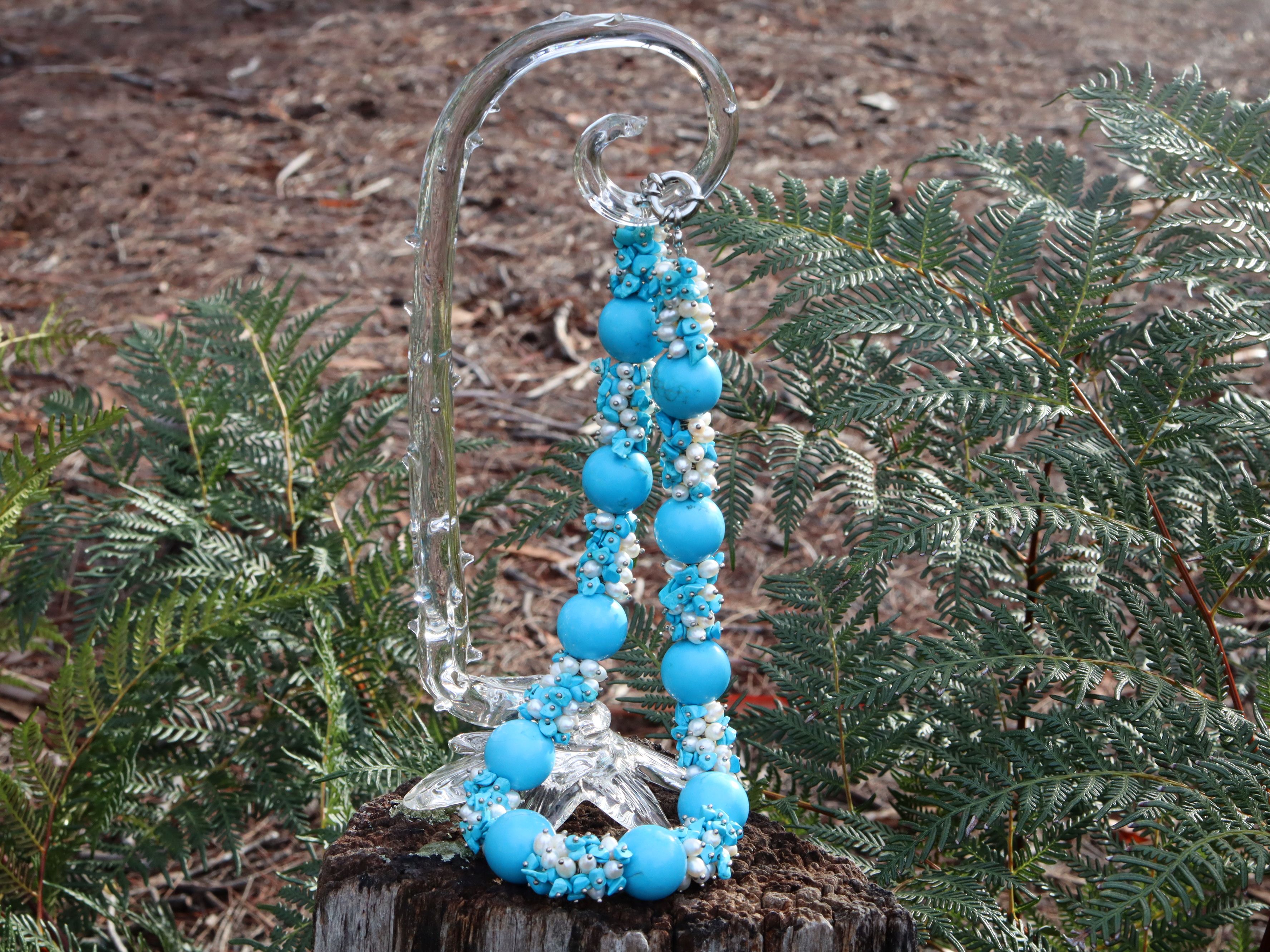 Turquoise and Freshwater Pearl Necklace