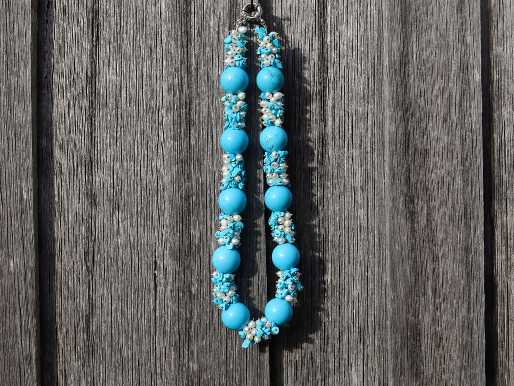 Turquoise and Freshwater Pearl Necklace