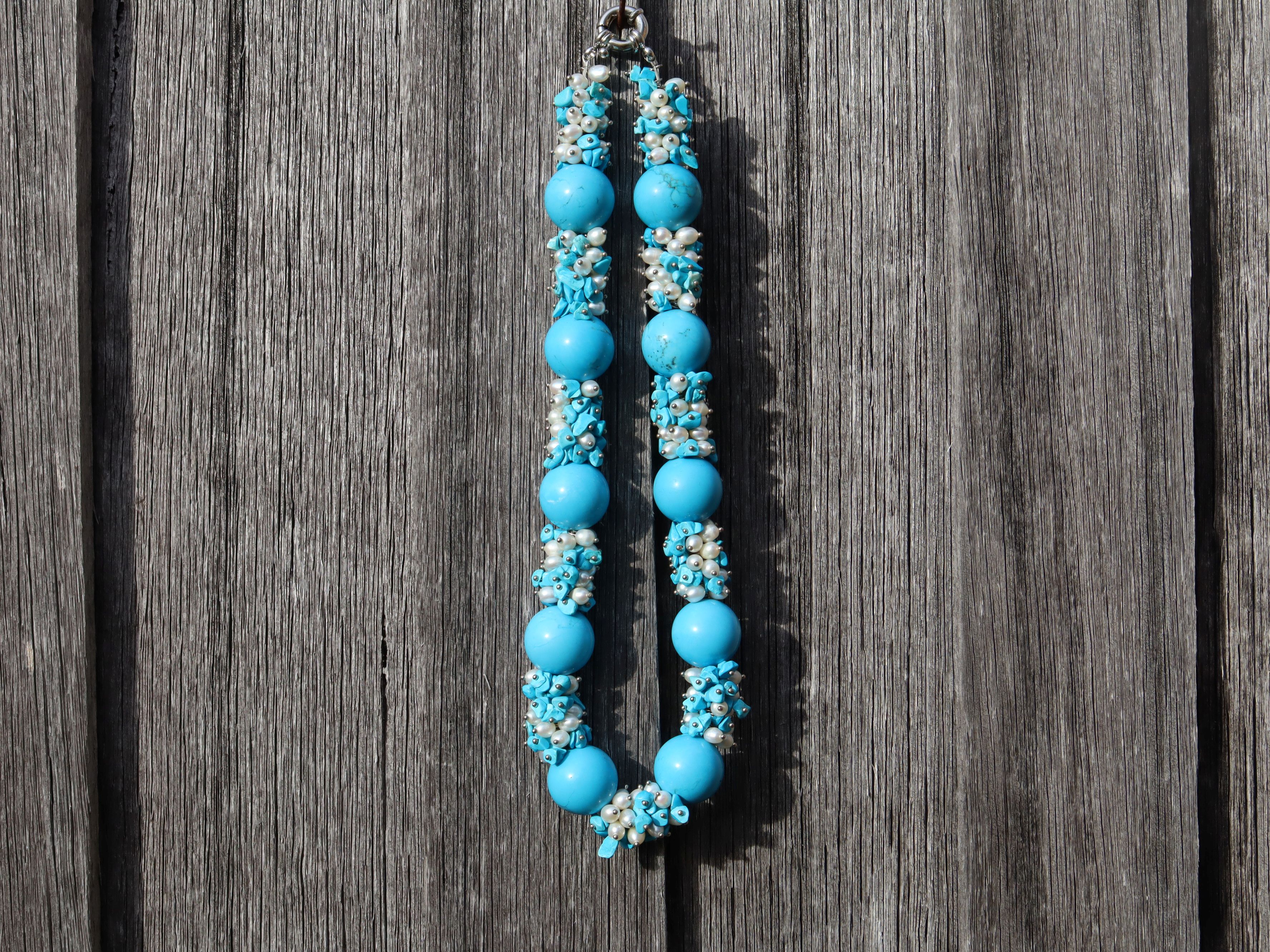 Turquoise and Freshwater Pearl Necklace