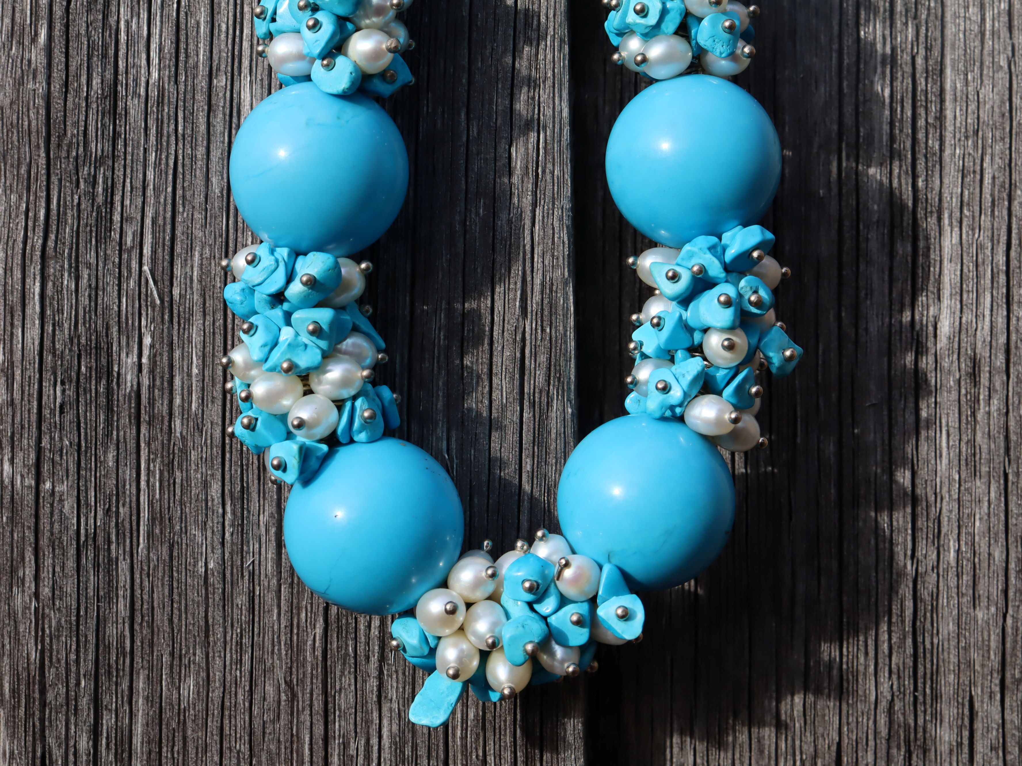 Turquoise and Freshwater Pearl Necklace