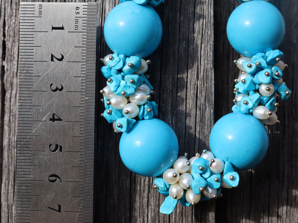Turquoise and Freshwater Pearl Necklace