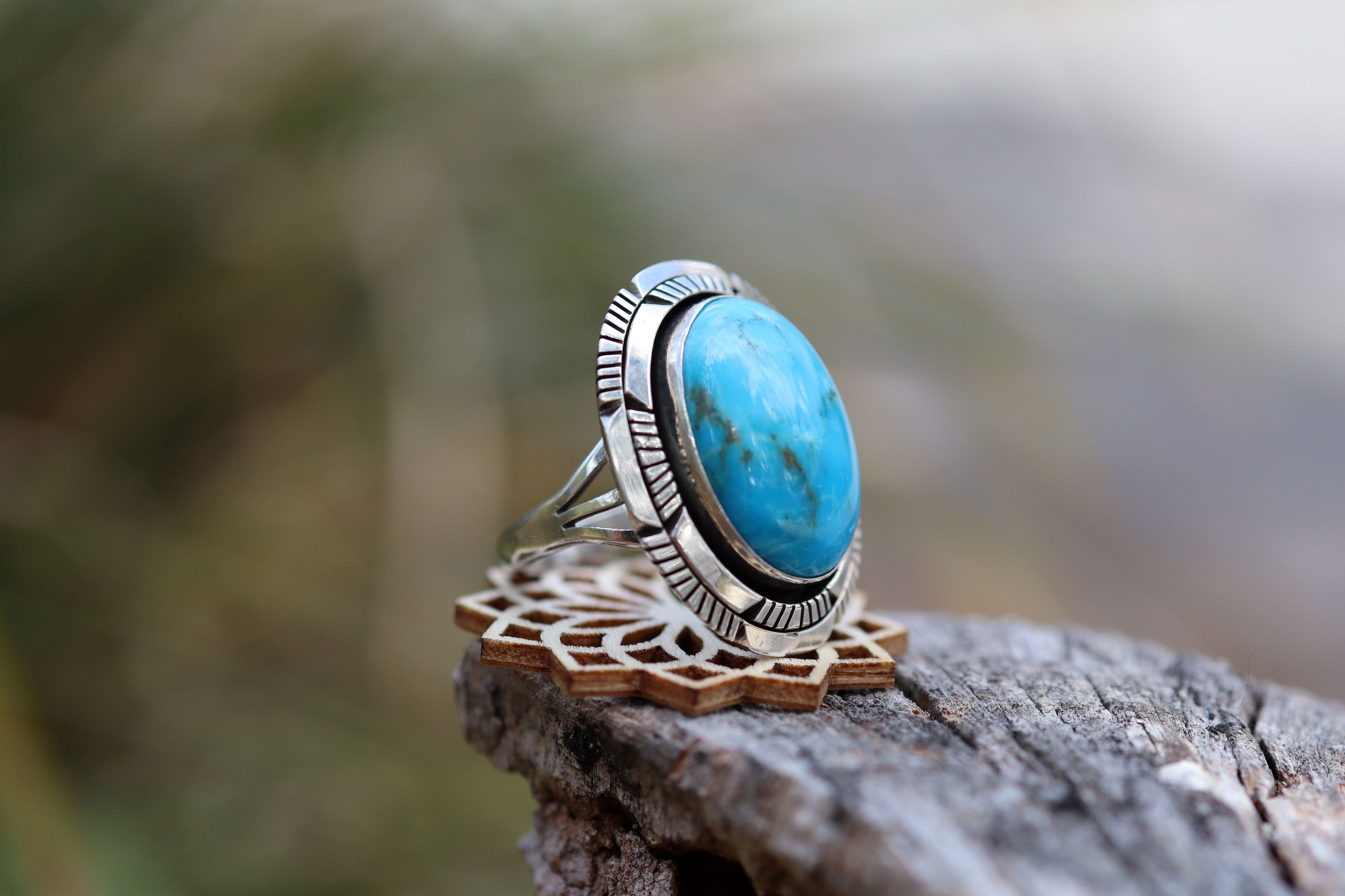 Navajo Turquoise Ring in Sterling Silver