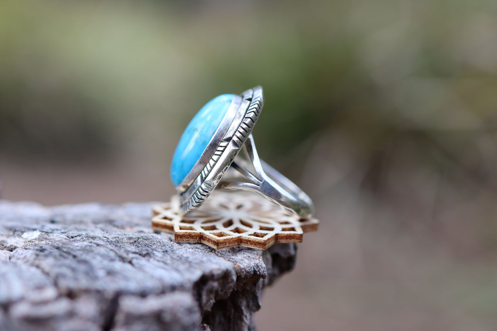 Navajo Turquoise Ring in Sterling Silver