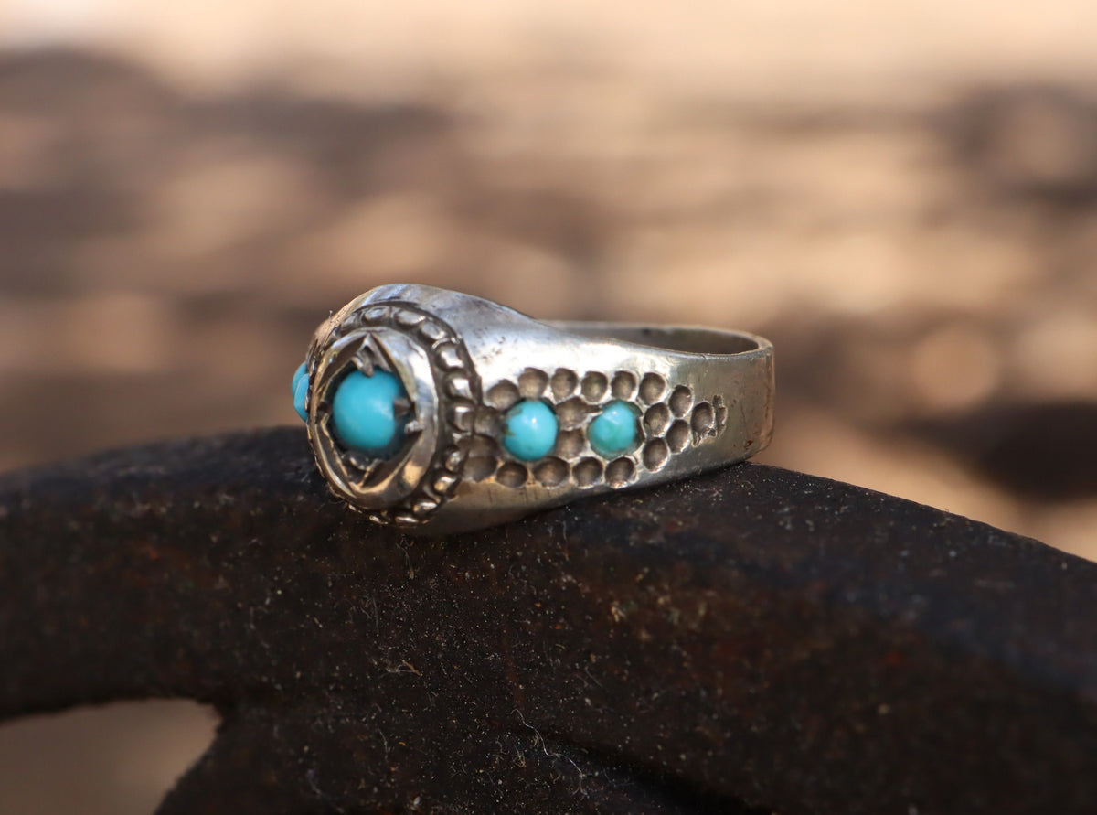 Antique Turquoise RIng in Sterling