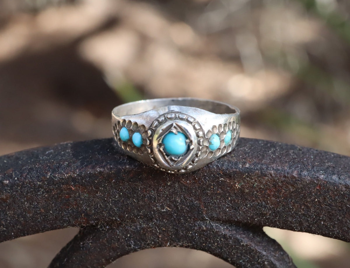 Antique Turquoise RIng in Sterling