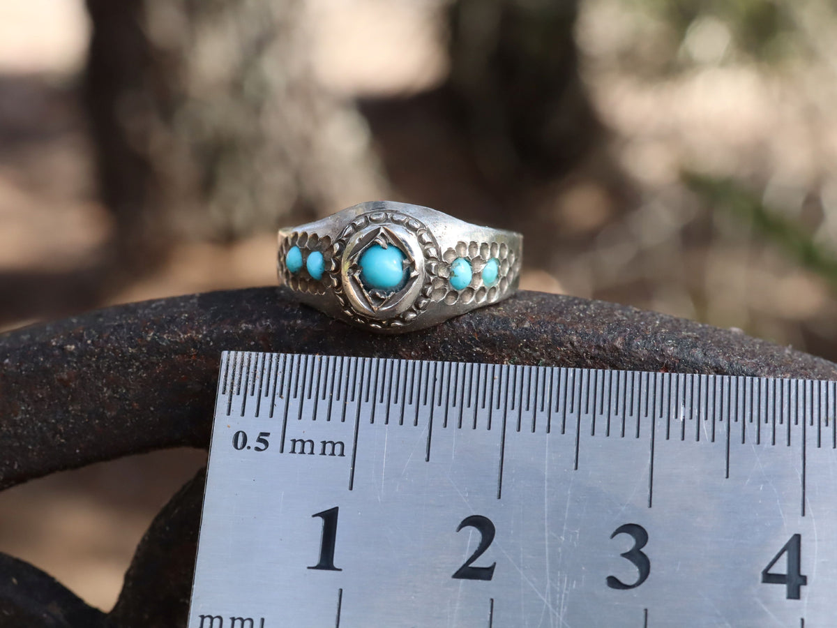 Antique Turquoise RIng in Sterling