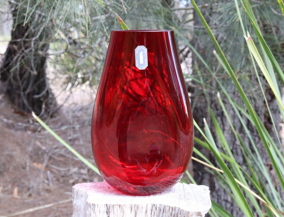 Whitefriars Ruby Glass Vase