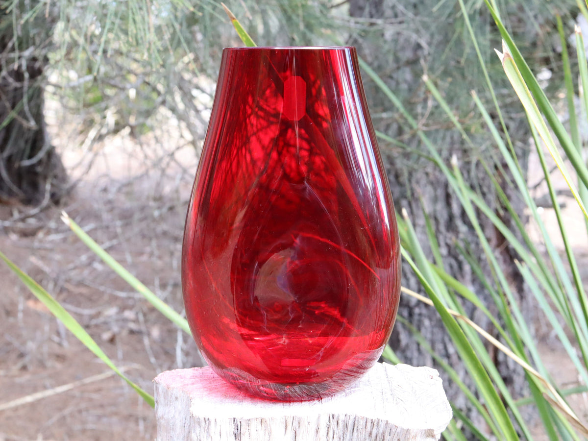 Whitefriars Ruby Glass Vase