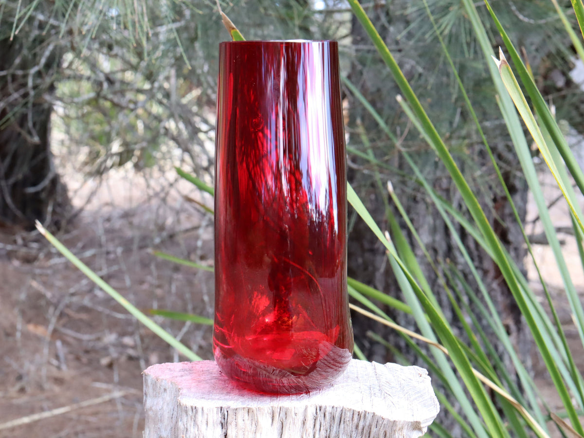 Whitefriars Ruby Glass Vase